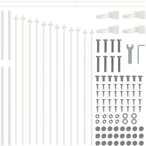 vidaXL Panel ogrodowy z kolebką Biały Metal Średni Wytrzymały 4