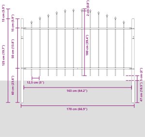 vidaXL Panel ogrodowy z kolebką Biały Metal Średni Wytrzymały 6