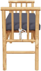 vidaXL Ławki ogrodowe Ciemnoszara poduszka, naturalna rama drewniana 5