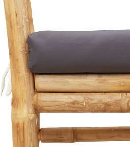 vidaXL Ławki ogrodowe Ciemnoszara poduszka, naturalna rama drewniana 7