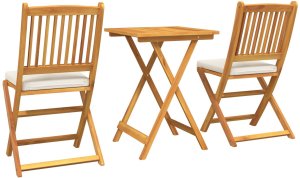 vidaXL Kremowy Drewno i tkanina Standard Składane 4