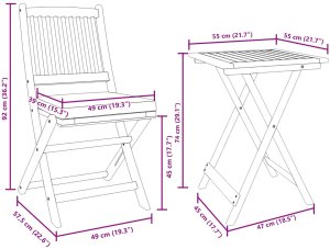 vidaXL Kremowy Drewno i tkanina Standard Składane 8