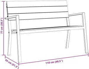 vidaXL Ławka Ogrodowa Czarna Metalowa Standardowa Trwała Prostokątna 8