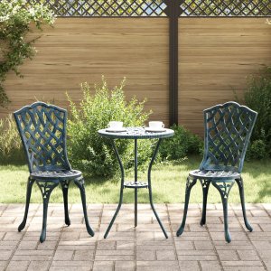 vidaXL Zielony Odlewane aluminium Standardowe Trwałe Krzesło ogrodowe 1