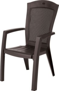 Plastikowe krzesło ogrodowe Minnesota -99x65x61 cm, brązowe 1