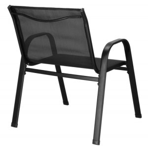 Meble ogrodowe zestaw sofa, 2 krzesła i stolik ze szklanym blatem czarne UNIWERSALNY 12