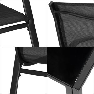 Meble ogrodowe zestaw sofa, 2 krzesła i stolik ze szklanym blatem czarne UNIWERSALNY 20