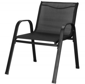 Meble ogrodowe zestaw sofa, 2 krzesła i stolik ze szklanym blatem czarne UNIWERSALNY 2