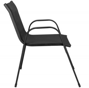 Meble ogrodowe zestaw sofa, 2 krzesła i stolik ze szklanym blatem czarne UNIWERSALNY 3