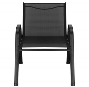 Meble ogrodowe zestaw sofa, 2 krzesła i stolik ze szklanym blatem czarne UNIWERSALNY 8