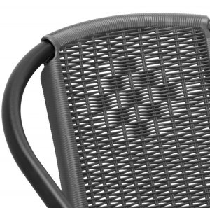 Meble ogrodowe na taras metalowe krzesła 8 szt. i stół komplet czarno-szary UNIWERSALNY 13