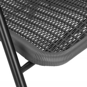 Meble ogrodowe na taras metalowe krzesła 8 szt. i stół komplet czarno-szary UNIWERSALNY 14