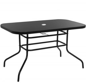 Meble ogrodowe na taras metalowe krzesła 8 szt. i stół komplet czarno-szary UNIWERSALNY 20