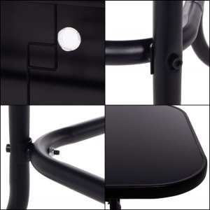 Meble ogrodowe na taras metalowe krzesła 8 szt. i stół komplet czarno-szary UNIWERSALNY 27