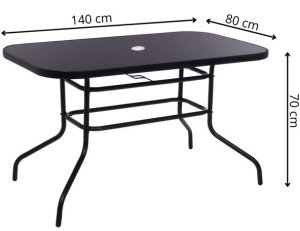 Meble ogrodowe na taras metalowe krzesła 8 szt. i stół komplet czarno-szary UNIWERSALNY 8