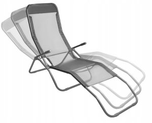 Leżak ogrodowy z podłokietnikami plażowy fotel grawitacyjny regulowany 2