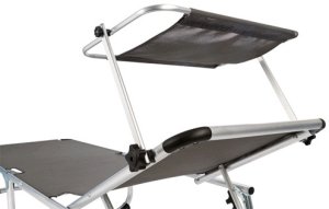 Leżak ogrodowy z daszkiem przeciwsłonecznym składane łóżko regulowany 2