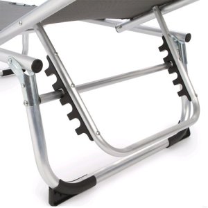 Leżak ogrodowy z daszkiem przeciwsłonecznym składane łóżko regulowany 3