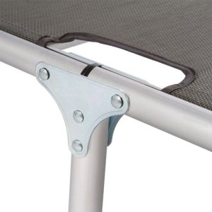 Leżak ogrodowy z daszkiem przeciwsłonecznym składane łóżko regulowany 6