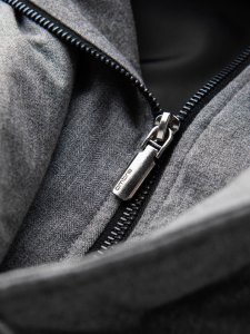 Kurtka męska o kroju marynarki z podpinką  szara V1 OM-JALP-0170 S 8