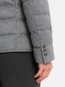 Kurtka męska o kroju marynarki z podpinką  szara V1 OM-JALP-0170 S 10