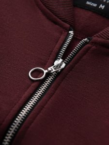 Rozpinana bawełniana męska bluza dresowa bomberka  bordowa V13 OM-SSZP-0215 L 5