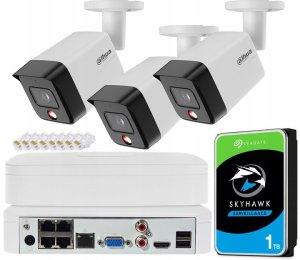 Zestaw Monitoringu Dahua Bez Kabla 3 Kamery 6Mpx Dzień/Noc Kolor Detekcja 1