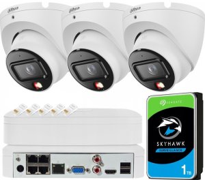 Zestaw Monitoringu PoE DAHUA 3 Kamery 6Mpx Full Kolor Detekcja Ruchu Apka 1
