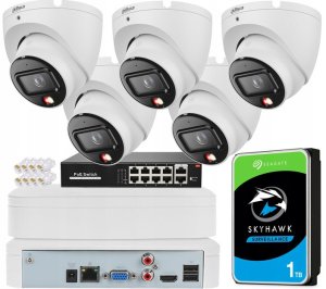 Zestaw Monitoringu 5 Kamer IPC-HDW1639T-A-IL 6Mpx Dzień/Noc Full Kolor PoE 1