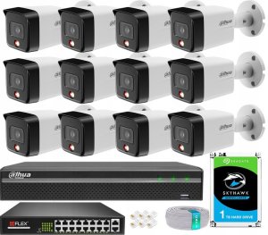 Zestaw Monitoringu DAHUA 12 Kamer 6MPx Dzień/Noc Kolor Detekcja Zewnętrzny 1