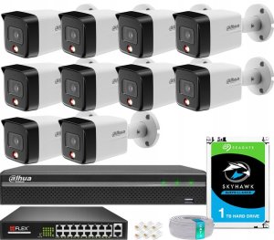 Zestaw Monitoringu DAHUA 10 Kamer 6MPx Dzień/Noc Kolor Detekcja Zewnętrzny 1