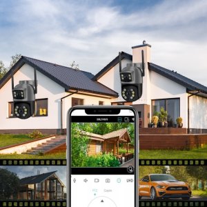 PODWÓJNA OBROTOWA KAMERA WIFI SMART ZEWNĘTRZNA 8MPX UHD DETEKCJA ALARM PUSH [ZC-05] 7