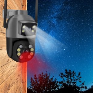 PODWÓJNA OBROTOWA KAMERA WIFI SMART ZEWNĘTRZNA 8MPX UHD DETEKCJA ALARM PUSH [ZC-05] 8