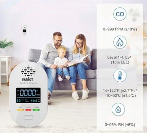 czujnik detektor gazu ziemnego, lpg, tlenku węgla co czadu, temperatura , wilgotność 4w1 4