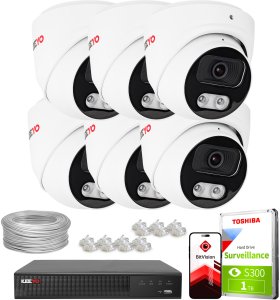 Zestaw do monitoringu IP KEEYO 6x LV-V-IP8M25DF-B-II 8Mpx IR 25m 1