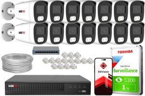 Zestaw do monitoringu IP KEEYO 14x LV-V-IP8M25TF-DL 8Mpx, podwójne oświetlenie 1