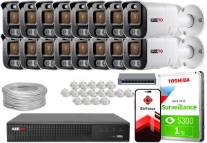 Zestaw do monitoringu IP KEEYO 16x LV-V-IP5M25TF-ADC 5Mpx, aktywne odstraszanie, podwójne oświetlenie 1