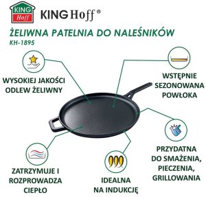 PATELNIA ŻELIWNA 29cm DO NALEŚNIKÓW PIZZY KINGHOFF KH-1895 3