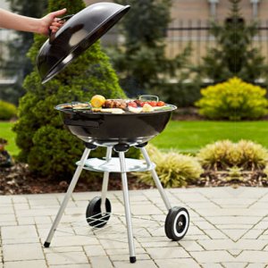 Grill ogrodowy węglowy Comfort przenośny z pokrywą i kółkami 3