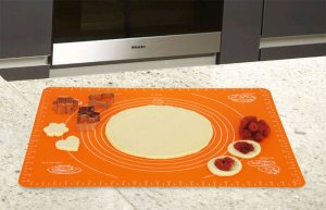 Duża silikonowa stolnica kuchenna 50x40 cm mata z miarami 2