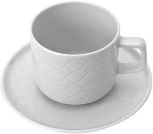 Filiżanka porcelanowa 250 ml + spodek Marrakesz Biały 2