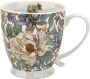 Kubek porcelanowy 510 ml na stopce Peony White 1