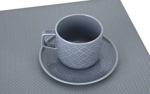 Filiżanka porcelanowa 250 ml + spodek Marrakesz K9 szaro-nieb. 7