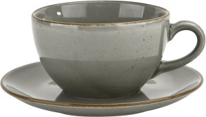 Filiżanka porcelanowa 280 ml + spodek Aida ART Szary LU33 (K130) 1