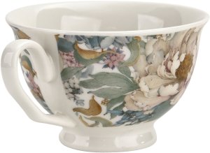 Filiżanka porcelanowa 250 ml + spodek Peony White 5