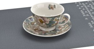 Filiżanka porcelanowa 250 ml + spodek Peony White 9