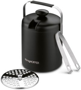 Wiaderko do lodu 1,3 L ze szczypcami Lugo czarny mat 2