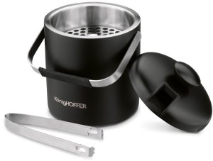 Wiaderko do lodu 1,3 L ze szczypcami Lugo czarny mat 3