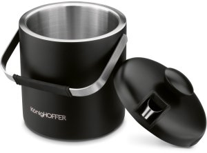 Wiaderko do lodu 1,3 L ze szczypcami Lugo czarny mat 6