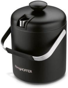 Wiaderko do lodu 1,3 L ze szczypcami Lugo czarny mat 8